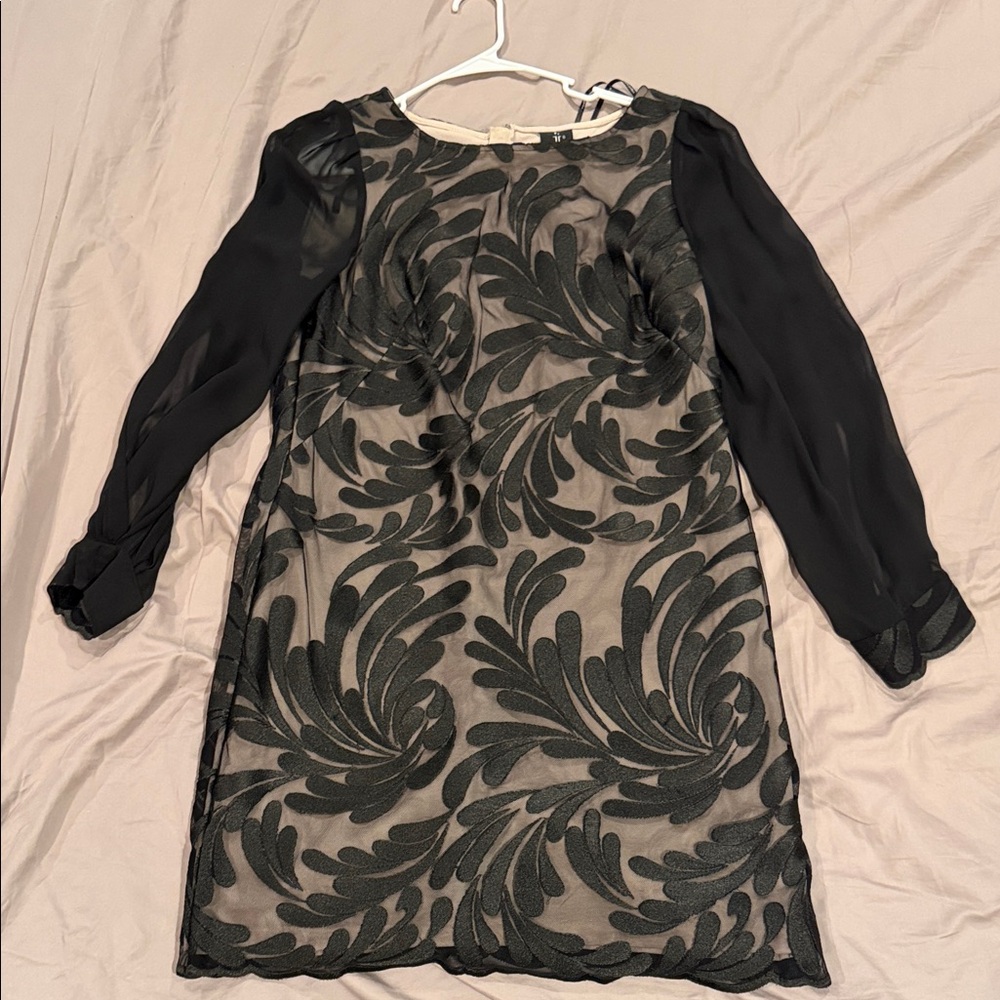 Julia Jordan Black Long Sleeve Dress with Sheer Details